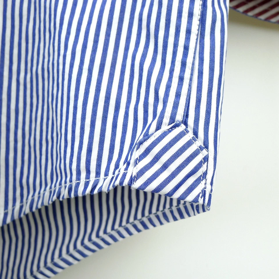 Lincs Blue Stripe Dress Shirt Mens XL Long Sleeve Button Up - Image 4 of 4