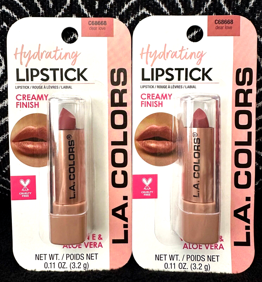 🌺2pk LA COLORS DEAR LOVE C68668 MAUVE PINK HYDRATING VITAMIN E