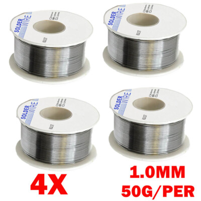 4x Tin Rosin Core Solder Wire Electrical Soldering Sn60 Flux .031''/1.0mm 50G USA