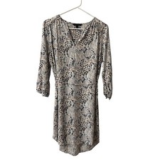 Banana Republic Dress Blouson Long Sleeve Print Career Casual Size 8