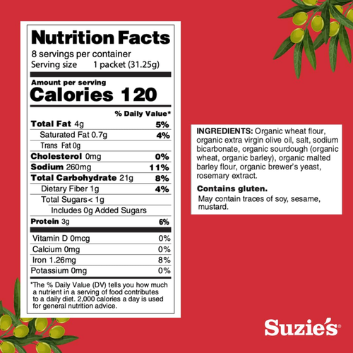 ✨ Suzies Organic Saltines, Salted Crackers, Salt & Extra Virgin Olive Oil Flavor - Bild 2 von 7