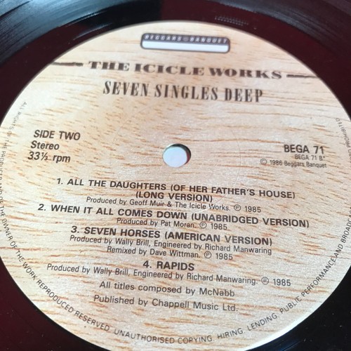 ICICLE WORKS Seven Singles Deep 1986 UK vinyl LP Love Is A Wonderful Colour B - Picture 5 of 5