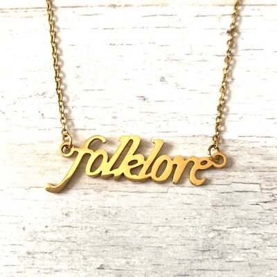 Taylor Swift Merch Gold Chain Folklore Album Necklace Jewelry