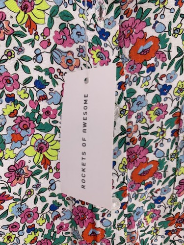 Rockets Of Awesome Girl's FLORAL SHIRT DRESS Size 12 $50 - Picture 5 of 7