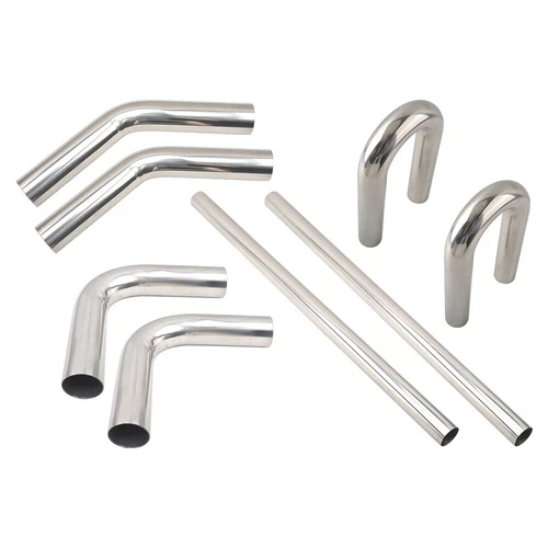 8Pcs 4"OD Stainless Steel Mandrel Bend Straight U-Bend Exhaust System Pipes