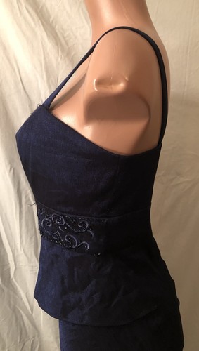 **Elegant Midnight Blue Moon Dust Event Dress~Size 12** - Picture 5 of 9