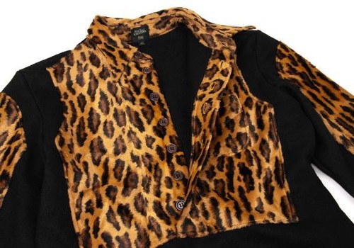 Jean-Paul GAULTIER FEMME Leopard Fur Switching Shirt Size 40(K-140383) - Picture 5 of 12