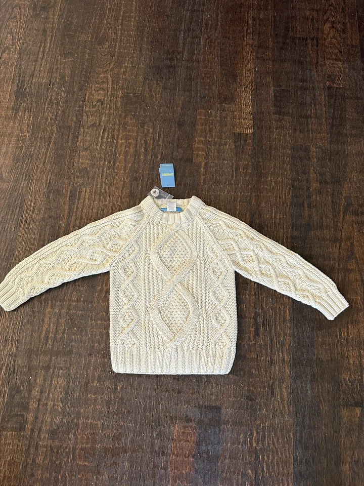 Suéter Gymboree CONSTRUCTION ZONE Beige Tejido a Mano Cable Niño Talla 4 Nuevo con Etiquetas - Otoño Foto 2 de 4