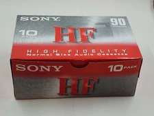 Pack of 10 Sony HF 90 High Fidelity Bias C-90HFC Audio Cassettes Factory Sealed