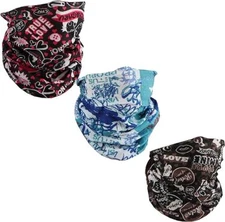 Motique Accessories Seamless Tube Balaclava Bikers Mask Scarf (3 Pack) Love