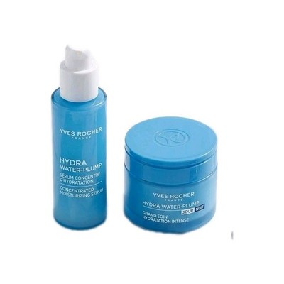 Yves Rocher Set Hydra Water-plump Gesichtscreme Feuchtigkeitsserum Konzentrat 