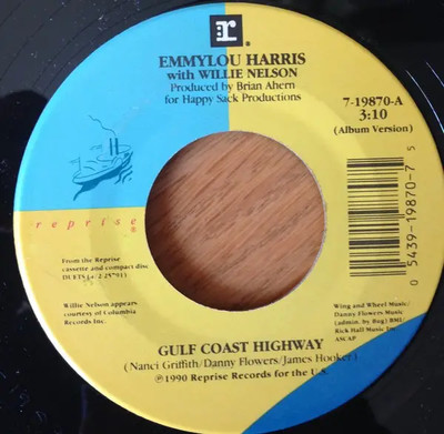 Emmylou Harris Gulf Coast Highway Vinyl Single 7inch Reprise Records