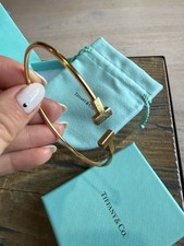 Tiffany T Narrow Wire Bracelet in 18k Yellow ...