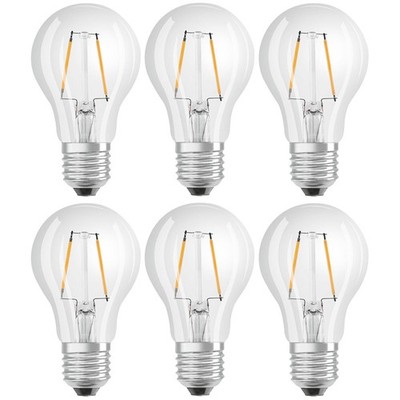 6 x Osram LED Filament Birnen 2,2W = 25W E27 klar 250lm warmweiß 2700K DIMMBAR