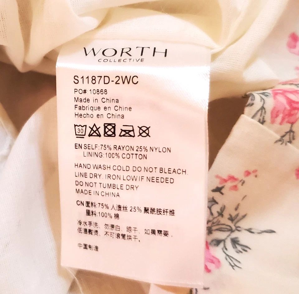 WORTH COLLECTIVE Nuevo Maxi Vestido Floral Babydoll Para Mujer Mediano 4-6 Coqueta Boho Foto 4 de 4