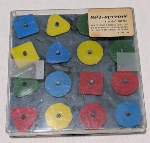 Botones Bali vintage - Un rompecabezas lógico. Brain Teaser 1969 - NUEVO
