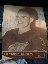 Detroit Red Wings 1943 team signed autographed Hockey Program Card Bill Jennings