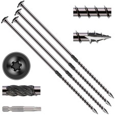 Heavy Duty Washer Head Wood Screws 14 x 8, Structural Lag Screws for Log, Timbe
