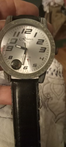 Reliance Croton Silver Dial Silver Watch Tachometer Markings Bezel