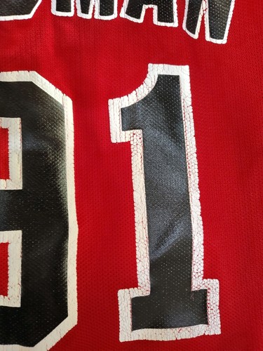 Vintage 90s Champion Chicago Bulls Dennis Rodman 91 Mesh Jersey Missing Jocktag - Picture 21 of 24