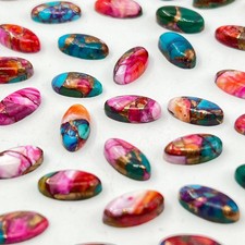 AAA Spiny Purple Daliha Copper Turquoise Cabochon Long Oval Shape Loose Gemstone