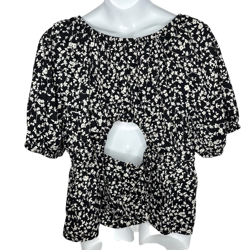 Туника топ с коротким рукавом женская Old Navy большой размер 4X цветочный ключ отверстие сзади - Изображение 2 из 4