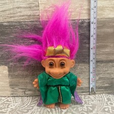 Vintage Russ Troll Doll King Crown Green Robe Fun Collectible Toy