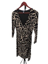 Chaps Women’s Geometric Print Faux Wrap Dress, Size M