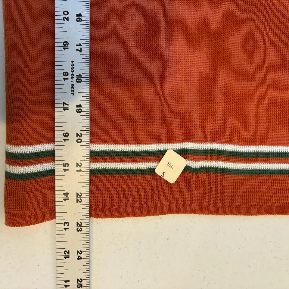 Top tejido estampado suroeste vintage para mujer S colorido ceñido al cuerpo azteca años 70 agujero de llave Foto 4 de 4