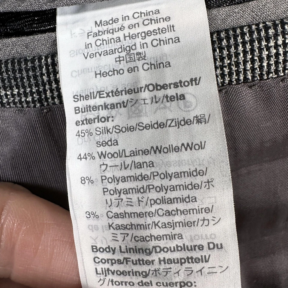 Blazer J.Crew Ludlow Para Hombres 38S Gris Glen Cuadros Delgado Lana Seda Cachemira 2 Botones Foto 4 de 4