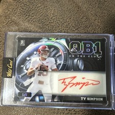 2026 QB1 On The Clock Ty Simpson Steamboat Willie 1/1 autógrafo RC NFL Bama Rams