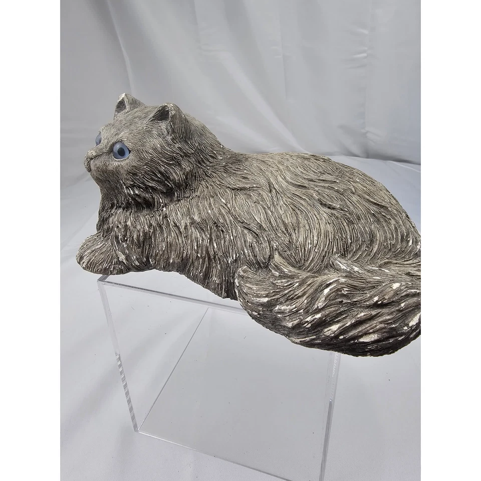 "Figura de gato Sandicast ojos grises y azules de Sandra Brue 1981 8""" Foto 3 de 4