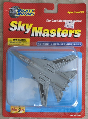 Vintage New Maisto Mighty Motors Sky Masters Diecast US Navy Grumman F-14 Tomcat