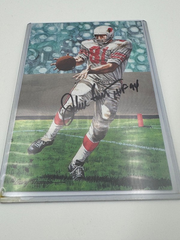 Jackie Smith Autographed Goal Line Art Card (HOF 94) JSA