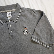 Y2K Looney Tunes Daffy Duck Golf Men L Polo Cotton Shirt Top