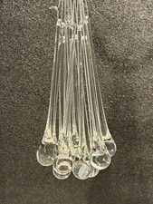 Vintage Blown Clear Glass Teardrop Icicle Christmas Ornament 6.75" Lot Of 11