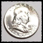 1955  FRANKLIN HALF DOLLAR Bright White Choice BU #21D61 .900 SILVER COIN