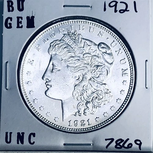 1921 BU GEM MORGAN SILVER DOLLAR UNC MS+++ U.S. MINT RARE COIN 7869