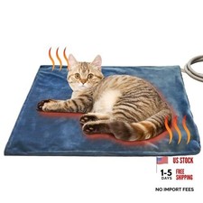 Heated Cat Bed Mat - 3-Temp Adjustable Pet Heating Pad for Indoor Use,