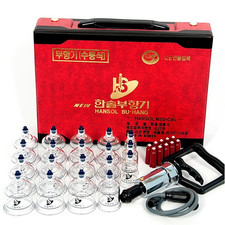 Hansol Professional Cupping Therapy Set 19 Cups with Pump Handle Made in Korea