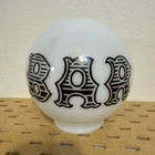 Vintage 6" White “BAR" Milk Glass Replacement Globe Lamp Shade Bar Tavern Pub