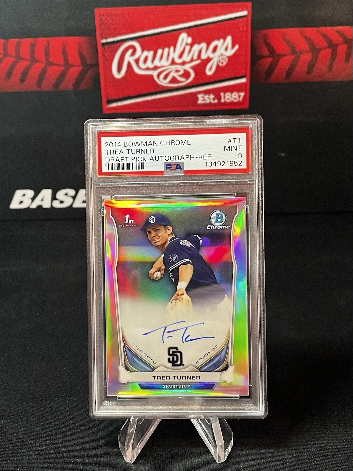 2014 Bowman Chrome Trea Turner Draft Pick Refractor Auto PSA 9 #BCS-TT 1st