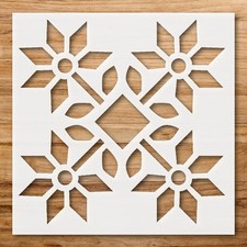 Geometric Floral Design Home Decor Reusable Stencil - StencilAir