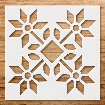 Geometric Floral Design Home Decor Reusable Stencil - StencilAir