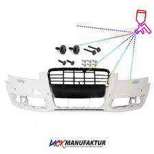 LACKIERT & NEU Audi A6 4F2 C6 Stoßstange vorne SRA/PDC +MONTAGEKIT SET Bj.08-11