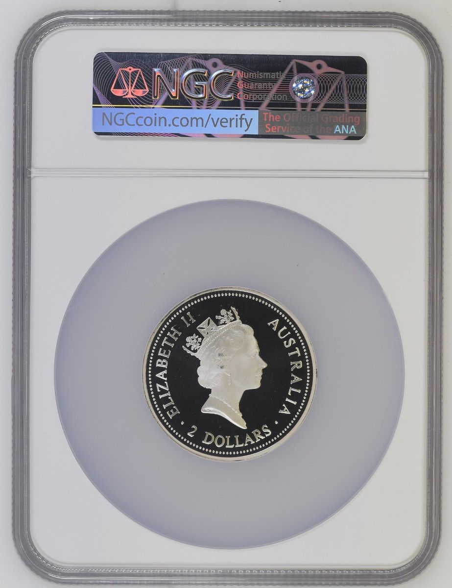 1995 Australia $2 Silver Kookaburra Proof Golden Eagle Gilt