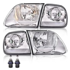 Headlight Pair Clear/Chrome Ford Expedition/F150 1997-2004