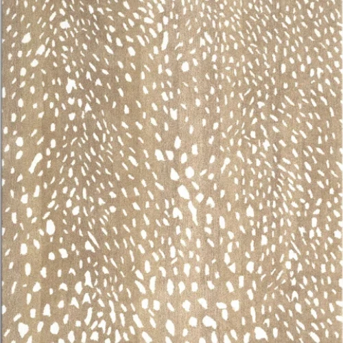 Multi Sizes Animal Print Handmade Tufted Wool Light Brown/Tan/Cream Area Rug - Image 4 of 4