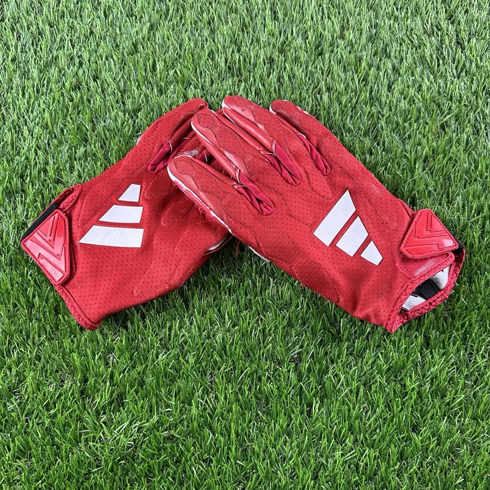 Adidas Indiana Hoosiers Rojo/Blanco Escritura XXL IU Equipo Emitido Guantes de Fútbol Usados Foto 3 de 4