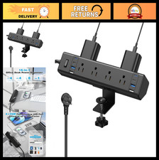 Desk Clamp Power Strip, 40W Total Fast Charging Station, Desk Edge Mount Power